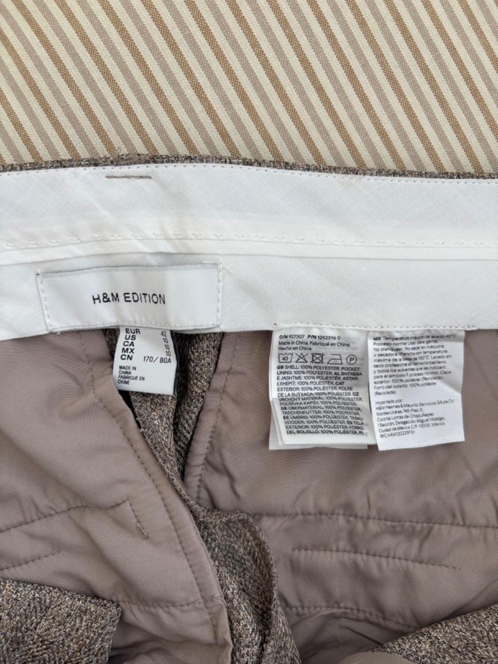 NWT H&M EDITION Brown Woven Strapless Button Down Top + Trouser Set (2 pcs) - Picture 8 of 11